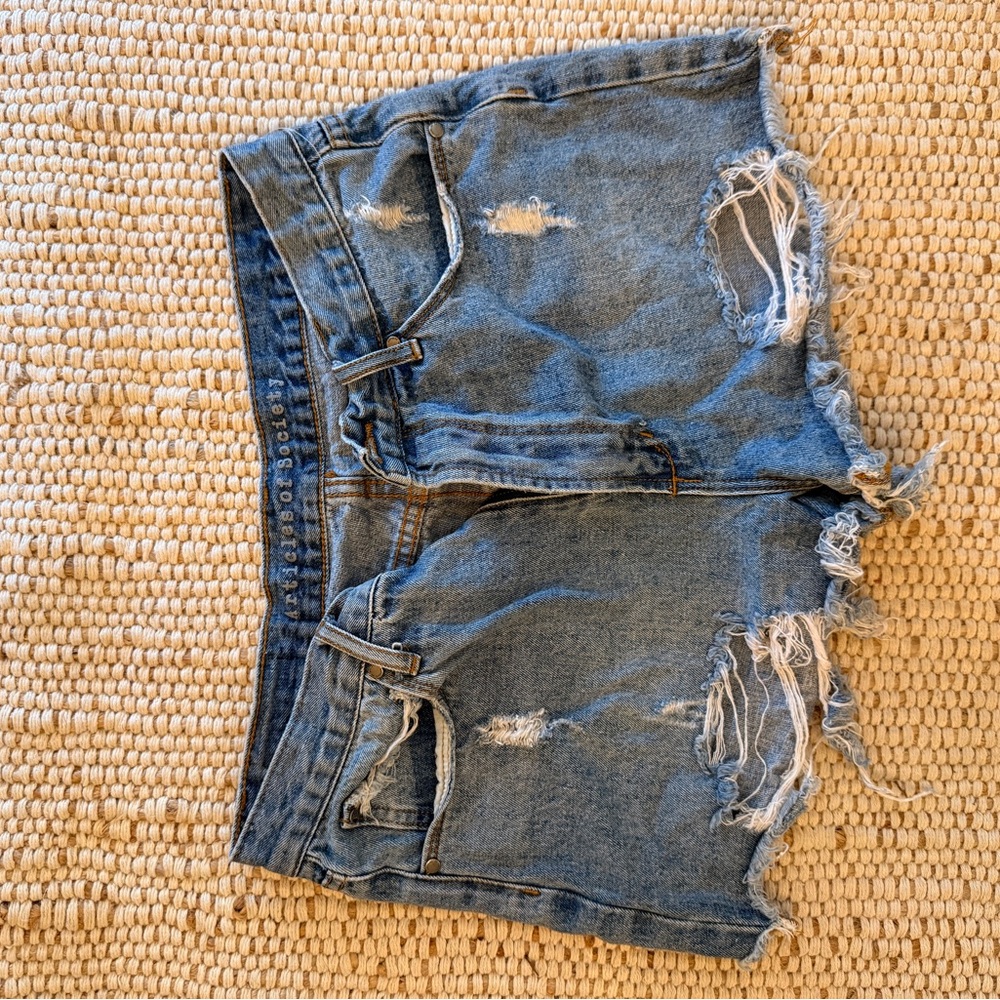 Articles Of Society Light Blue Distressed Jean Shorts